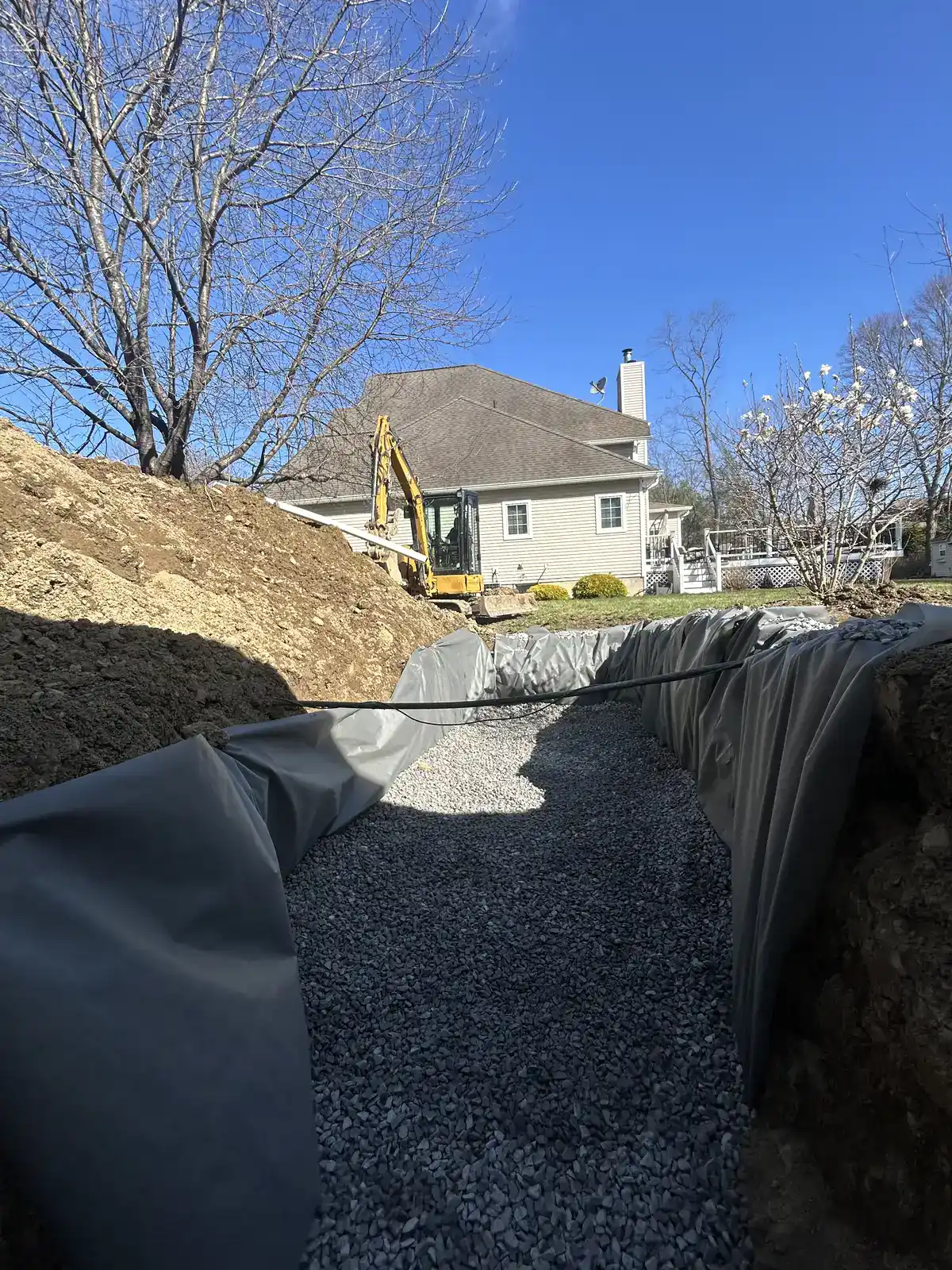 Drainage system installation in Dutchess County
