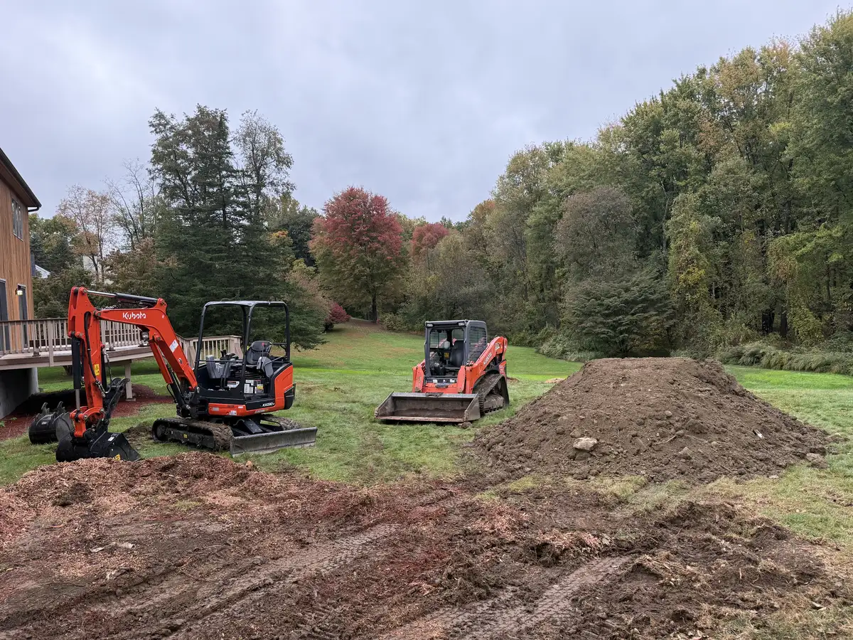 Lawn seeding and topsoil preparation