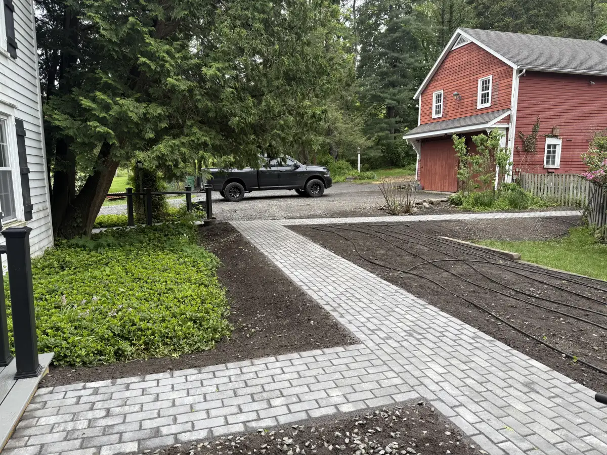 Paver walkway completed by All American Lawn and Landscape