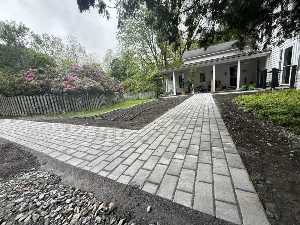 Paver walkway installed by All American Lawn and Landscape in Hopewell Junction NY