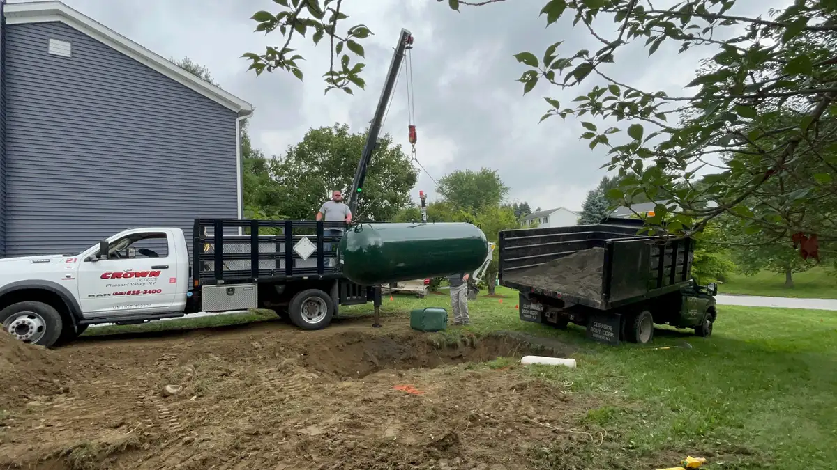 Propane tank installation project in Dutchess County
