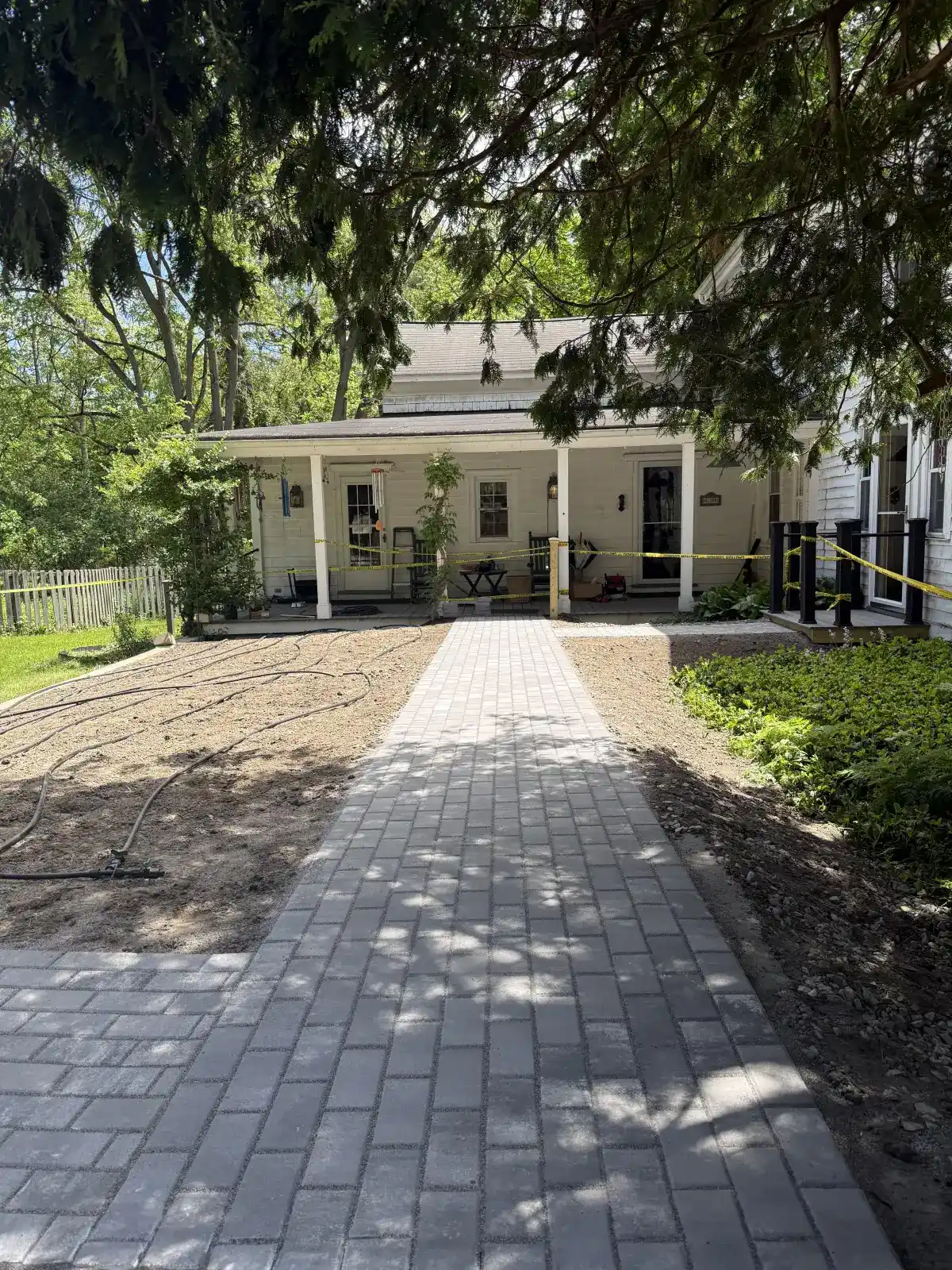 Long retaining wall on sloped property